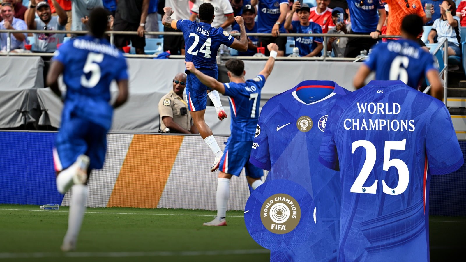 Chelsea Home Jersey 25/26 with World Champions 25 printing - FutStore