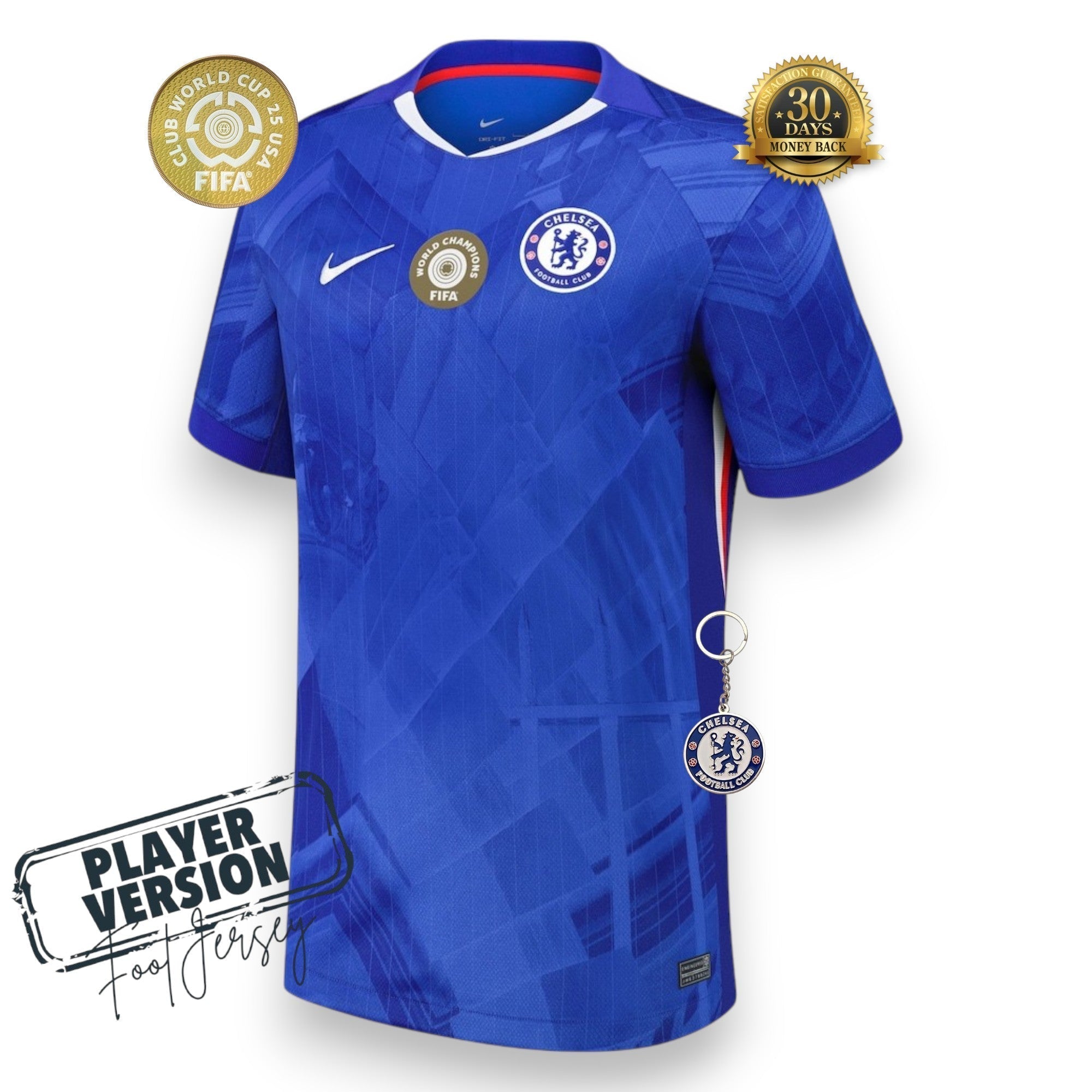 Chelsea Player Home Jersey 25/26 with World Champions - Patch - FutStore
