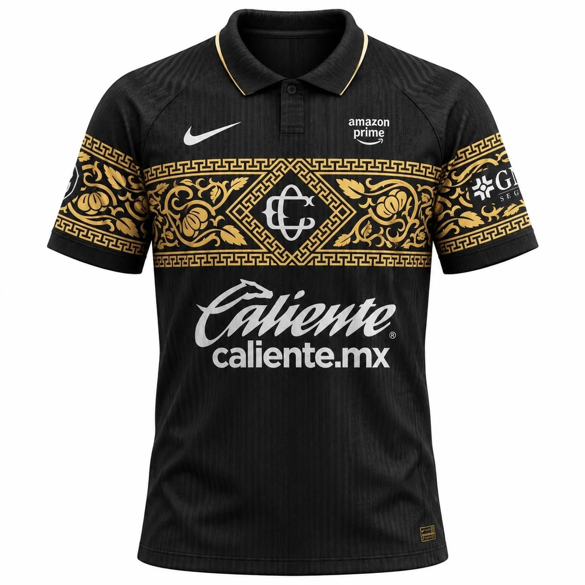 Chivas Guadalajara Black Third Jersey 2026/27 - black and gold, front view