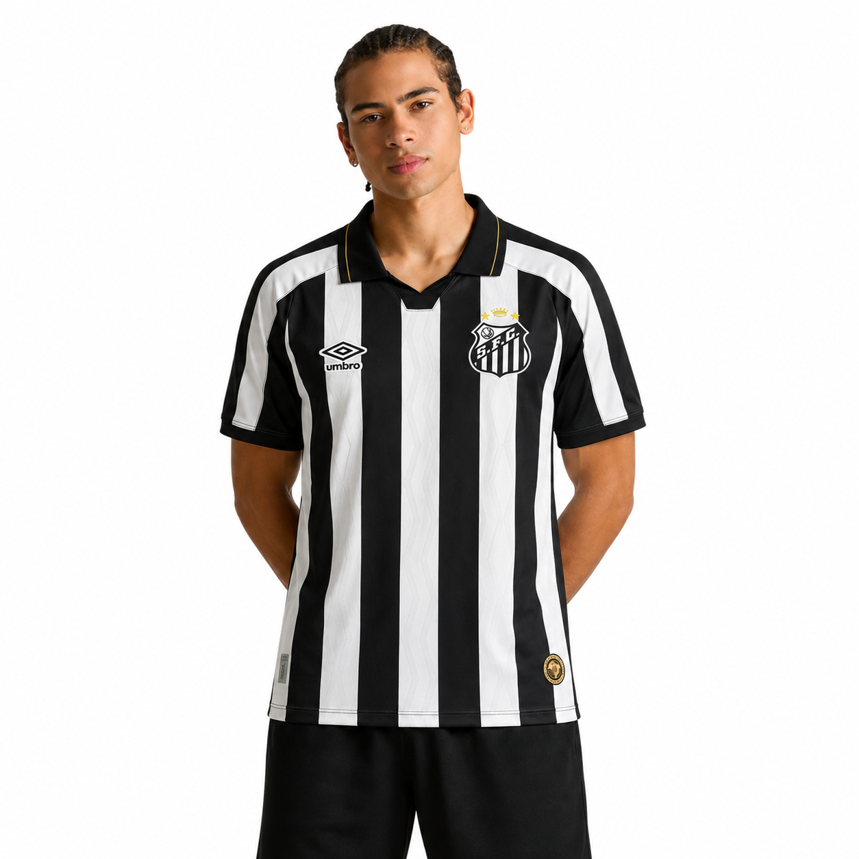 Santos FC home soccer jersey 2027 fan version in white with official club crest