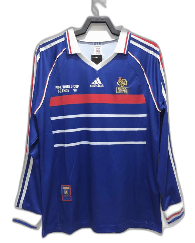 France 1998 I Home Jersey - Long Sleeve Retro Version - FutStore