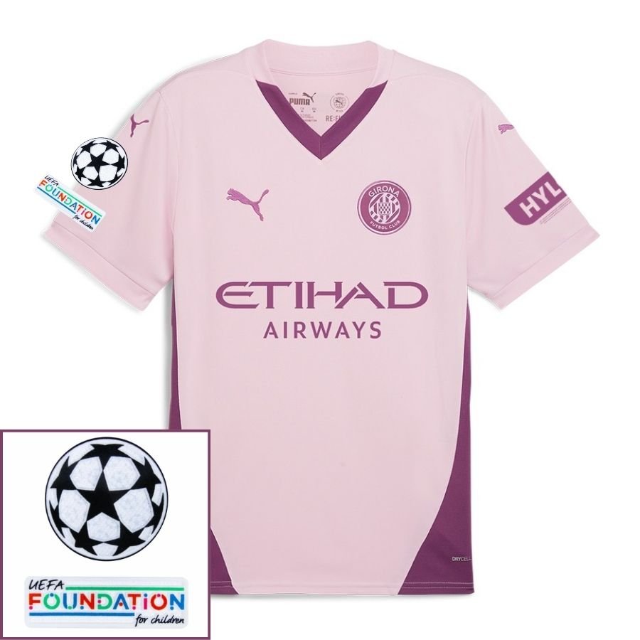 Girona Third 2024/25 Patches UCL UEFA Foundation (Official Printing) - FutStore