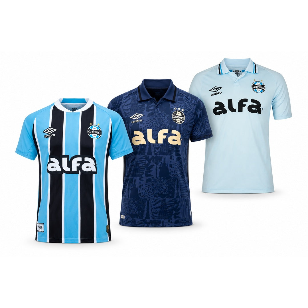 Gremio Home, Away e Third 2025/26 - Kit 3 - Fan Version - FutStore