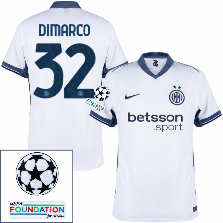 Inter Milan Dimarco 32 Away 2024/25 Patches UCL UEFA Foundation (Official Printing) - FutStore