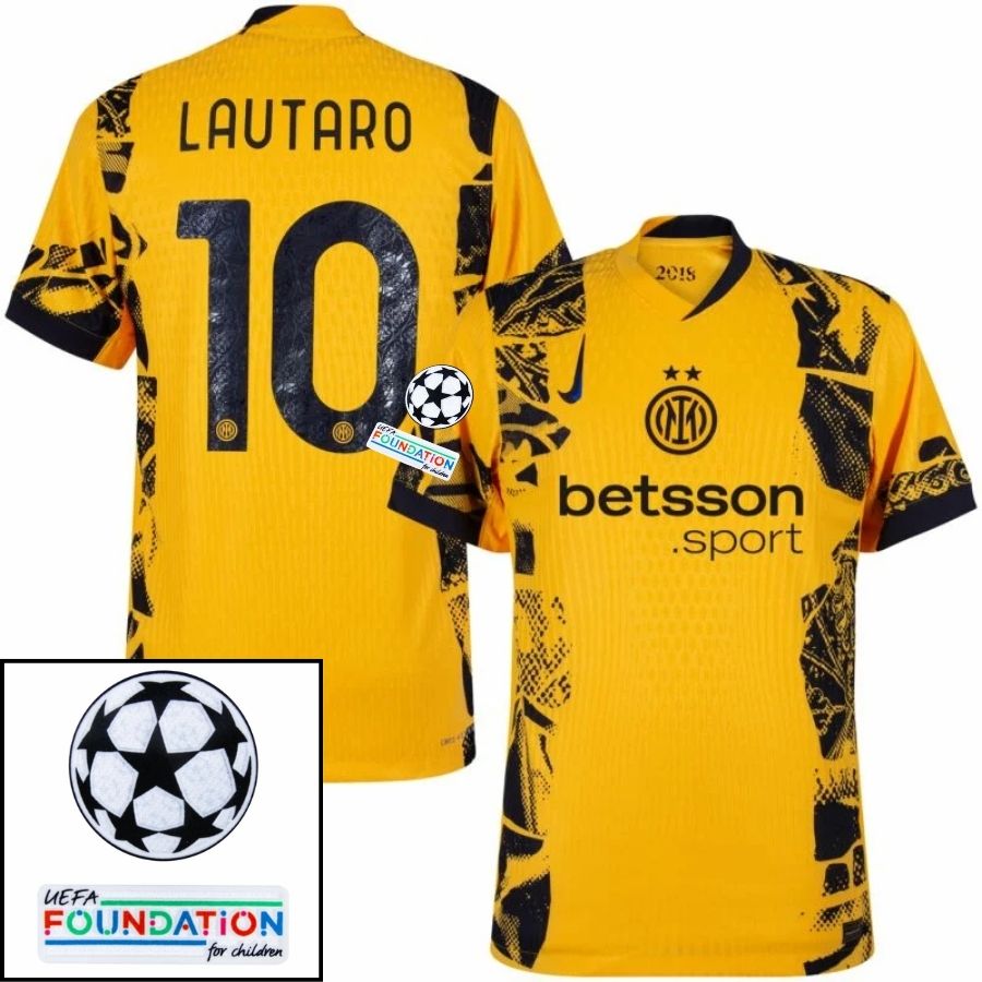 Inter Milan Lautaro 10 Third 2024/25 Patches UCL UEFA Foundation (Official Printing) - FutStore