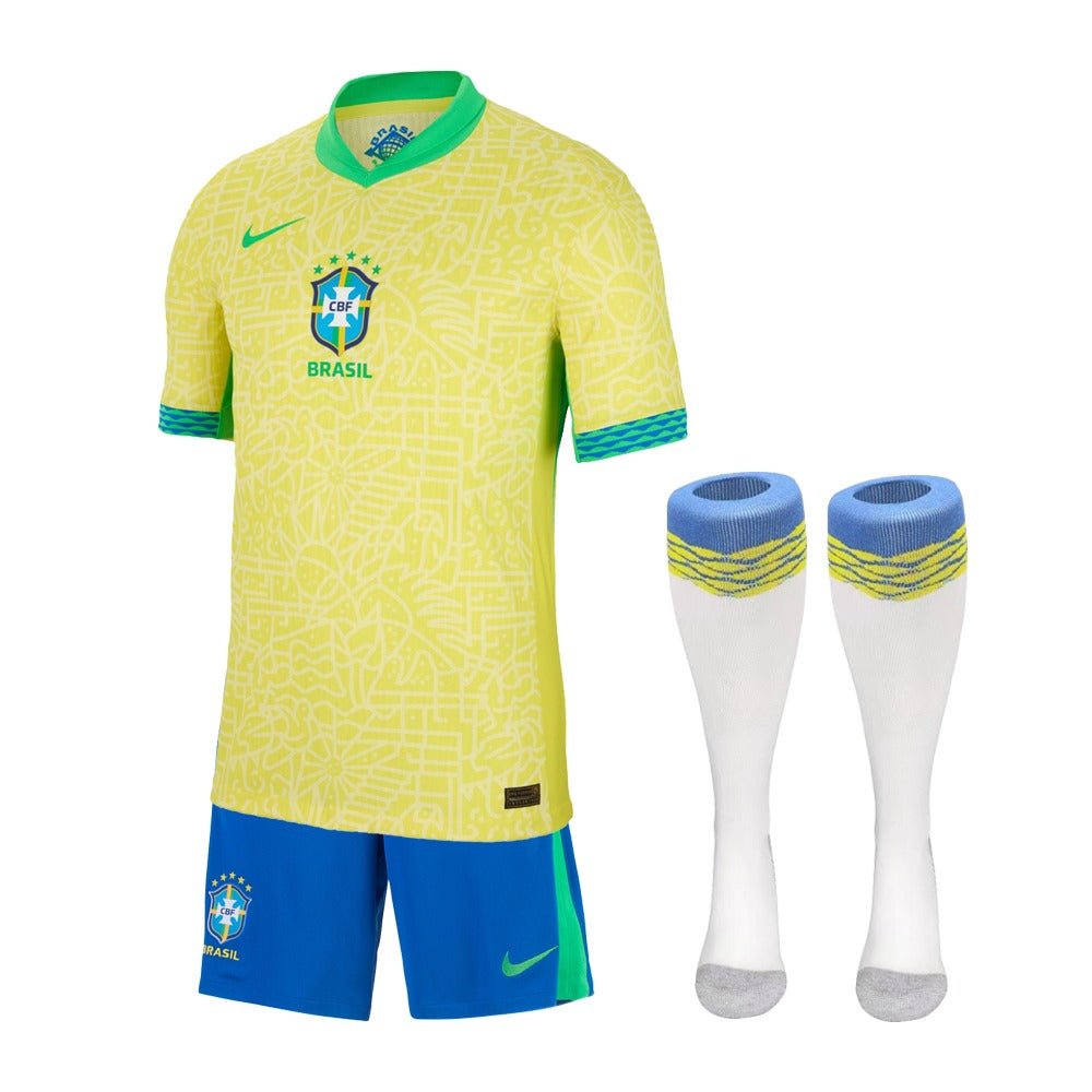 Kids KIT Brazil Home Jersey 2024/25 - FutStore
