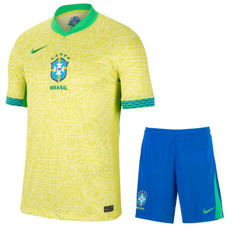 Kids KIT Brazil Home Jersey 2024/25 - FutStore