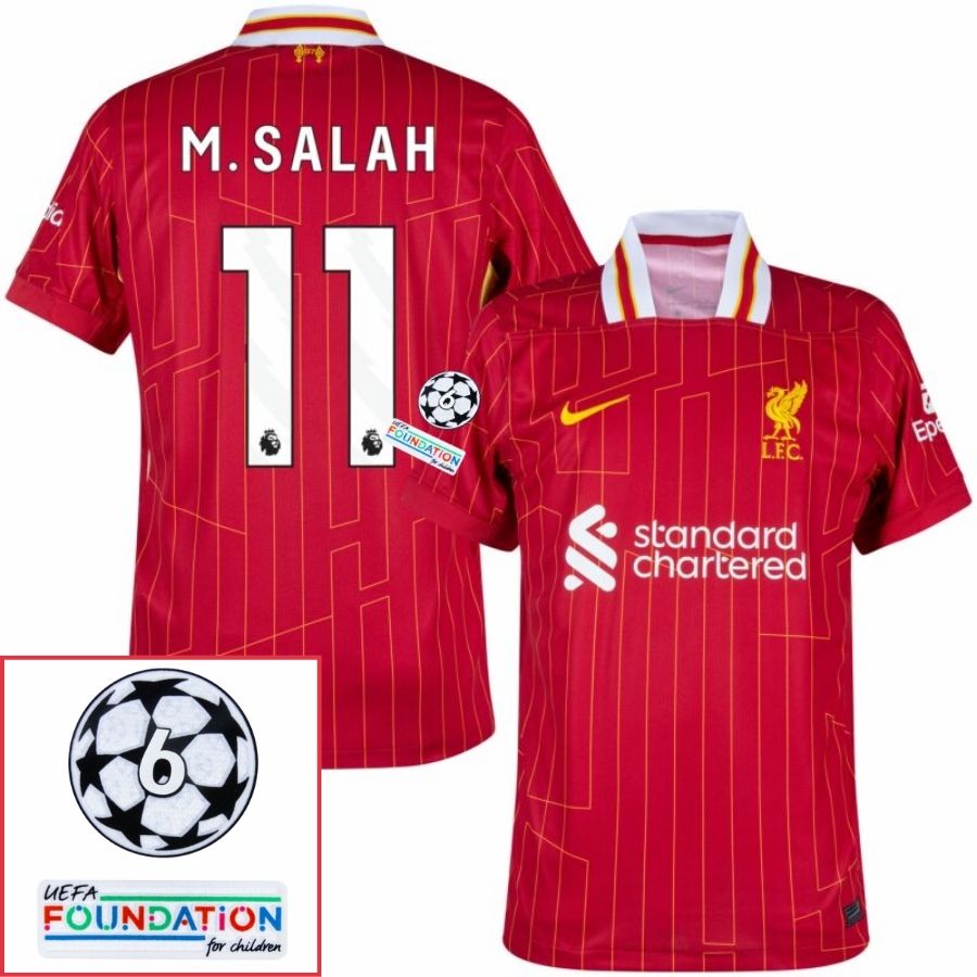 Liverpool Home 2024/25 Patches UCL UEFA Foundation (Official Printing) - FutStore