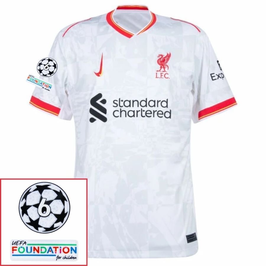 Liverpool Virgil 4 Away 2024/25 Patches UCL UEFA Foundation (Official Printing) - FutStore