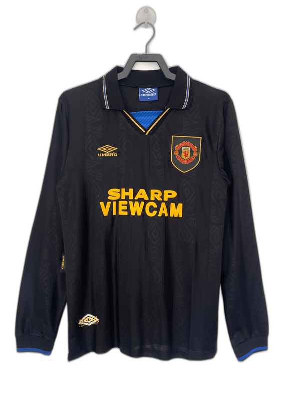 Manchester United 93/94 Black Jersey - Long Sleeve Retro Version - FutStore