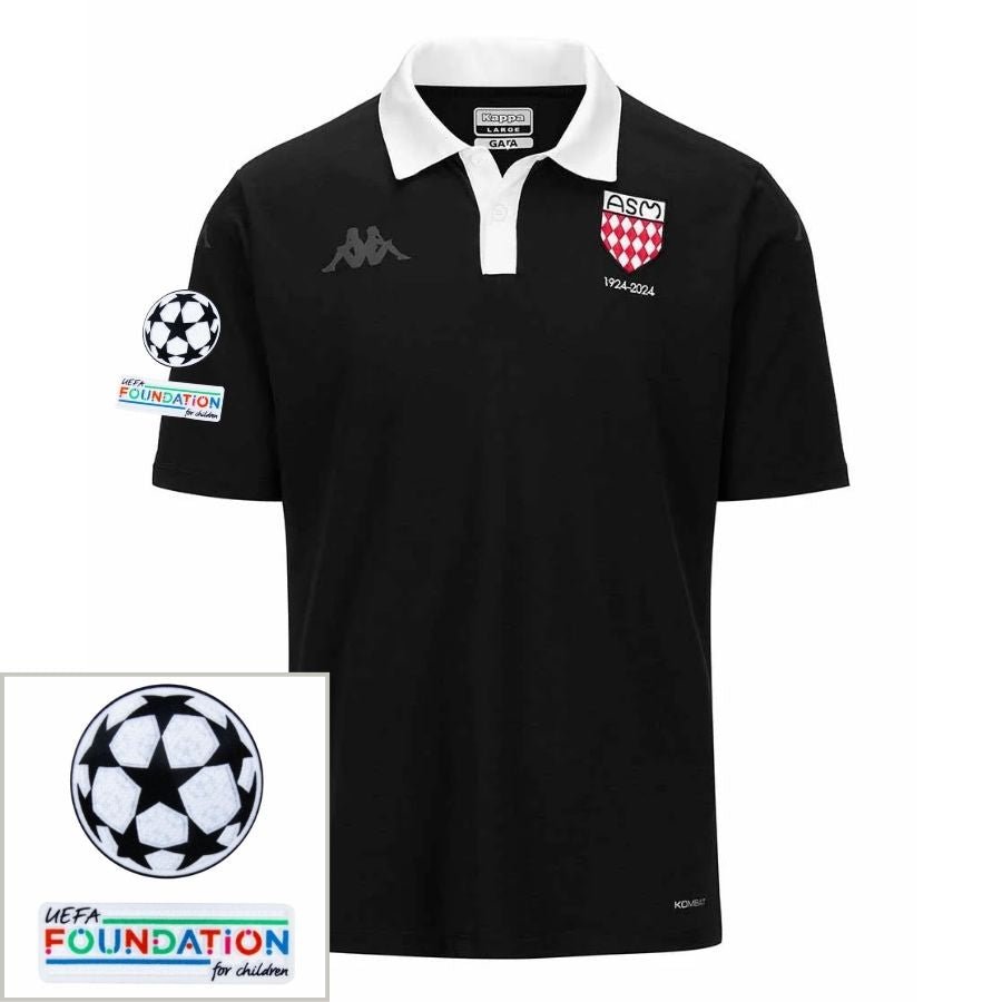 Monaco Centenary Fan Jersey 2024/25 Patches UCL UEFA Foundation (Official Printing) - FutStore