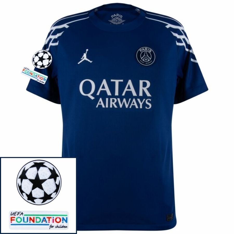 Paris Saint - Germain Fan Jersey Fourth Jordan 2024/25 Patches UCL UEFA Foundation (Official Printing) - FutStore