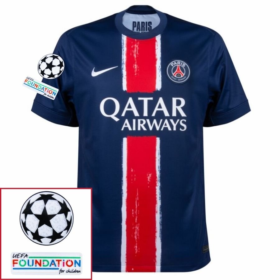 Paris Saint - Germain Fan Jersey Home 2024/25 Patches UCL UEFA Foundation (Official Printing) - FutStore