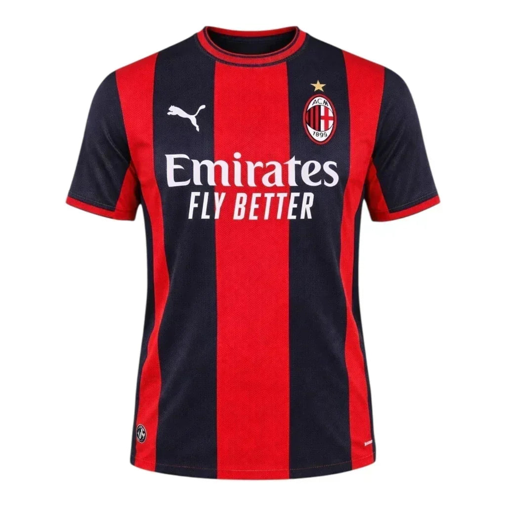 AC Milan home soccer jersey 2026/27 fan version in red and black stripes