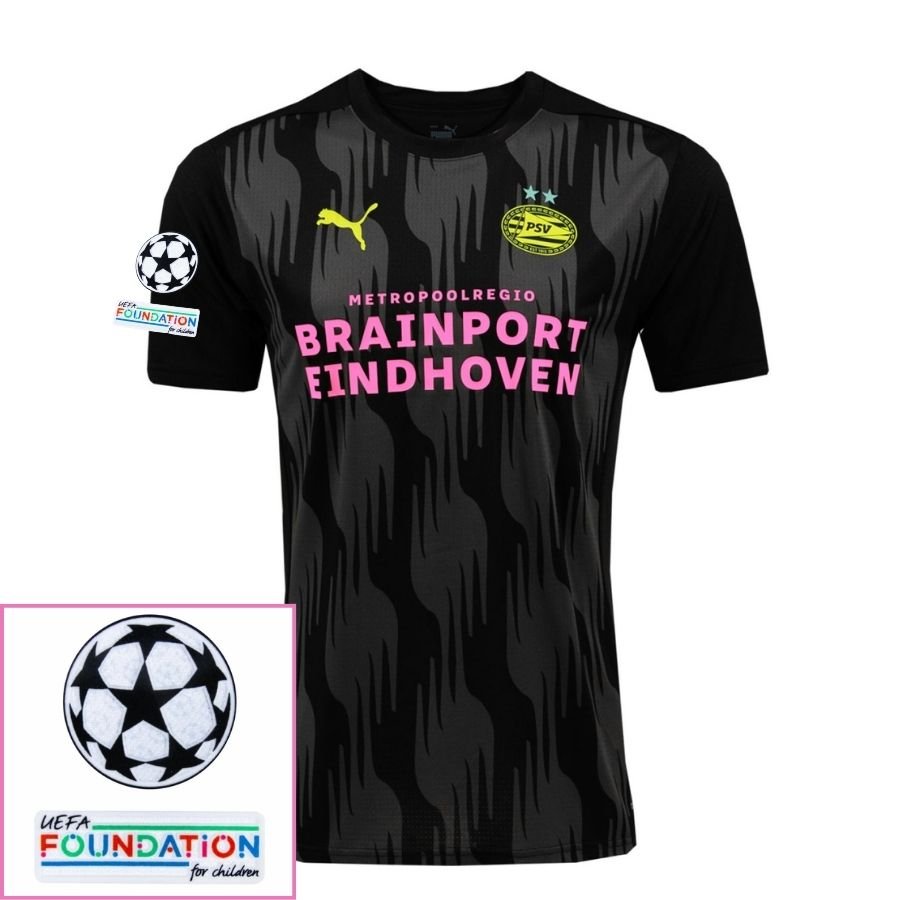 PSV Eindhoven Fan Jersey Pre - Match Away 2024/25 Patches UCL UEFA Foundation (Official Printing) - FutStore