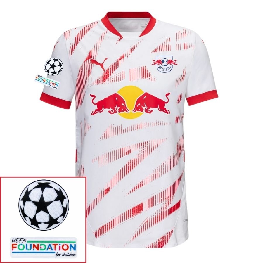 RB Leipzig Fan Jersey Home 2024/25 Patches UCL UEFA Foundation (Official Printing) - FutStore