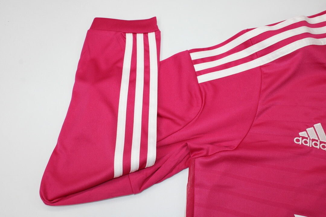 Real Madrid 2014/15 Pink Jersey Long Sleeve Retro - Patch Champions - FutStore