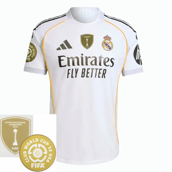 Real Madrid Home Fan Jersey 2025/26 - Patch 2025 Club World Cup + FIFA Intercontinental Champions - FutStore