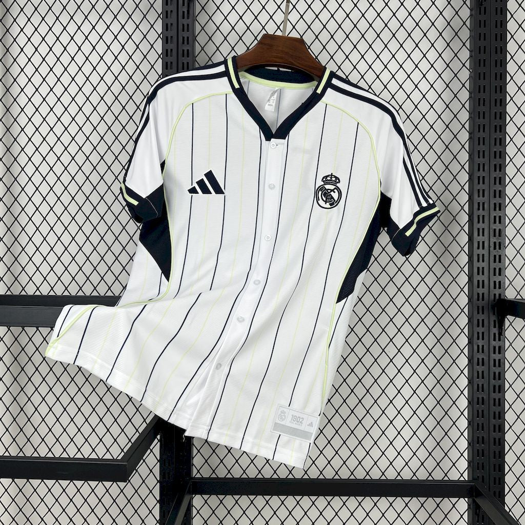 Real Madrid Home Jersey 2025/26 - Version Baseball US Pack [Slim Fit] - FutStore