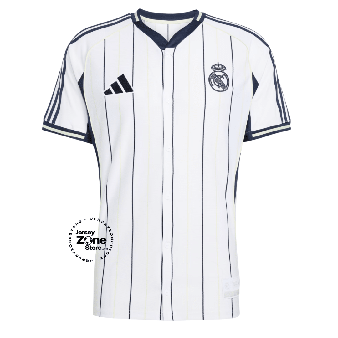 Real Madrid Home Jersey 2025/26 - Version Baseball US Pack [Slim Fit] - FutStore