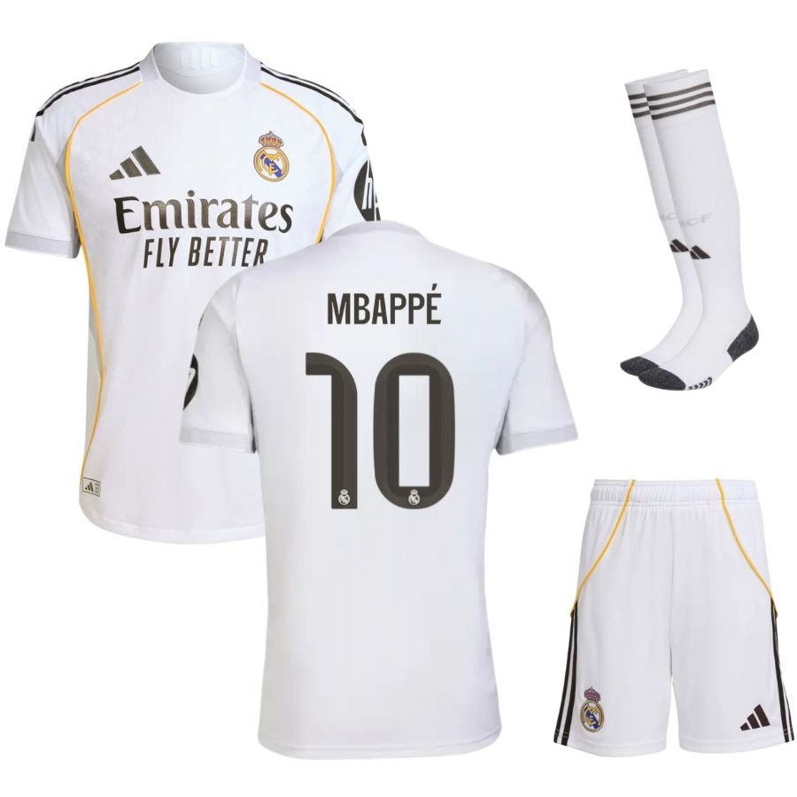 Real Madrid home Kit Kids 2025/26 Mbappe - FutStore