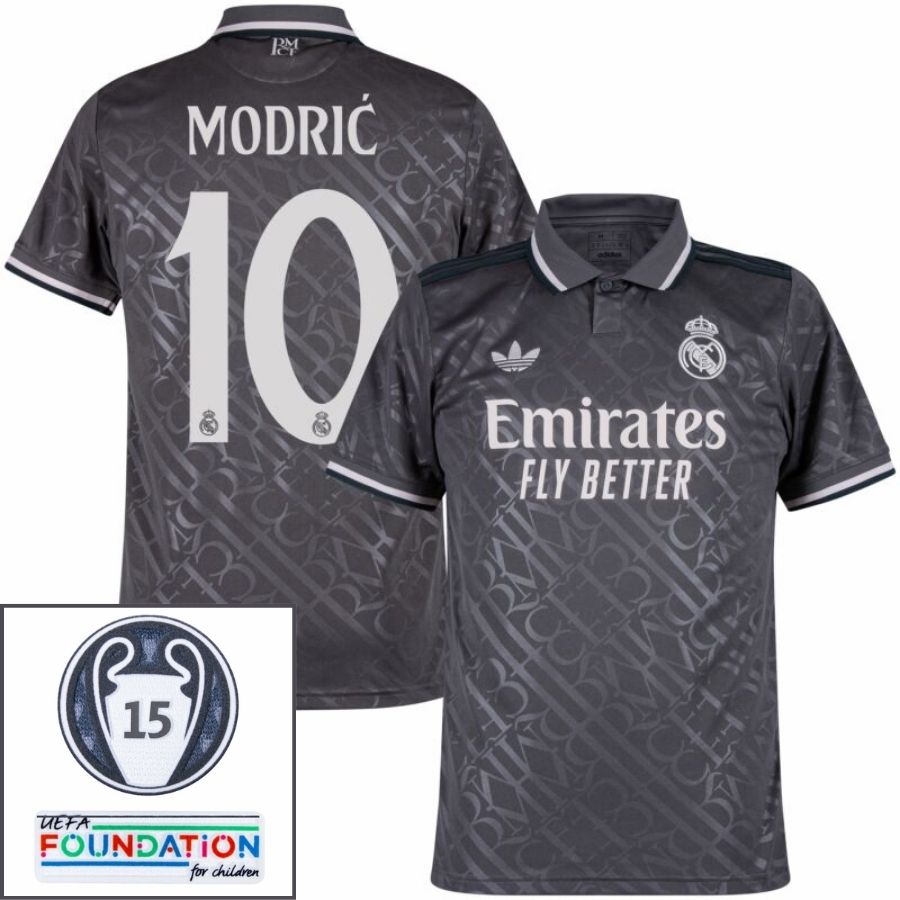 Real Madrid Modric 10 Third Fan Jersey 2024/25 Patches UCL UEFA Foundation (Official Printing) - FutStore