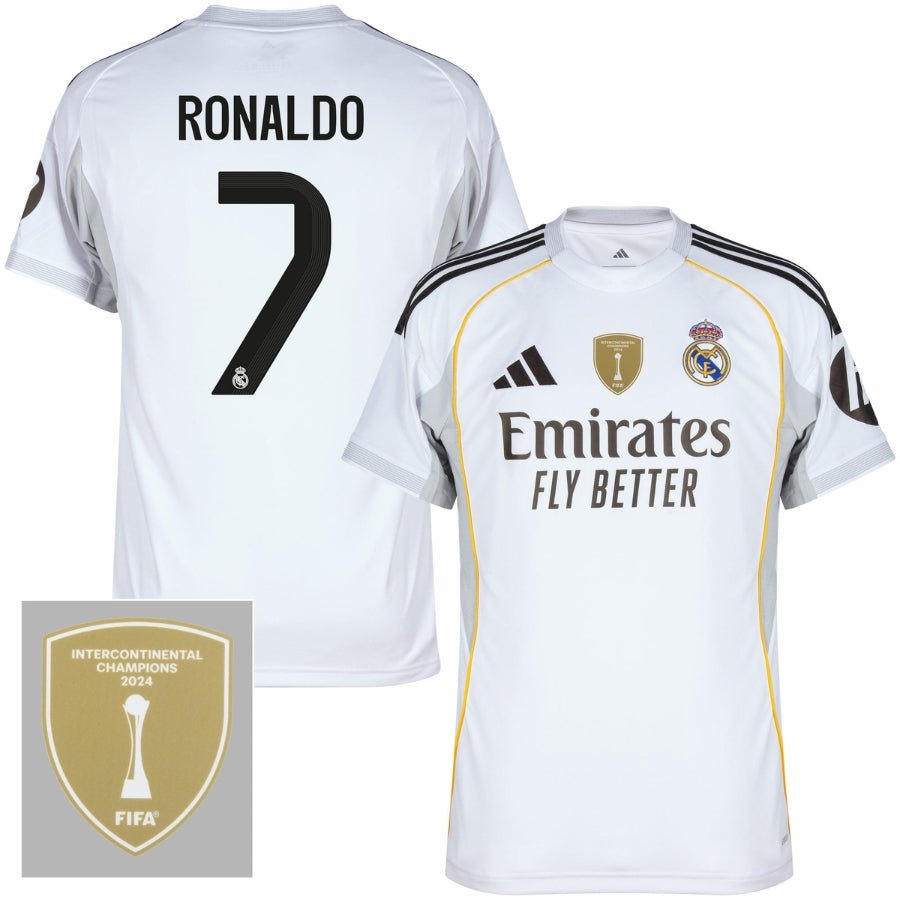 Real Madrid Ronaldo 7 Home Fan Jersey 2025/26 FIFA Intercontinental Champions Patch - FutStore