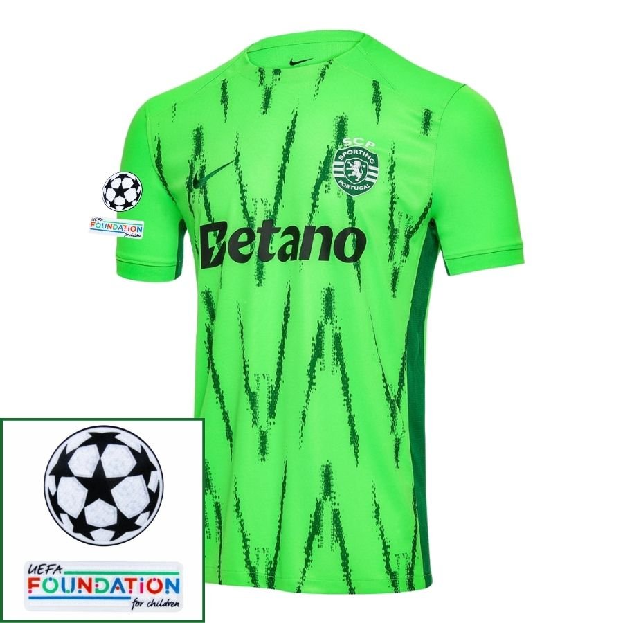 Sporting CP Fan Jersey Fourth 2024/25 Patches UCL UEFA Foundation (Official Printing) - FutStore