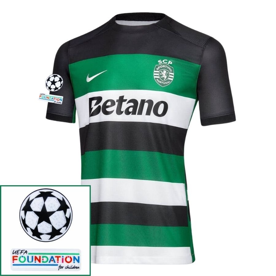 Sporting CP Fan Jersey Home 2024/25 Patches UCL UEFA Foundation (Official Printing) - FutStore